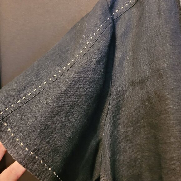 Vintage Neiman Marcus Linen Outfit Black Large 2 Pieces Women - Picture 4 of 14